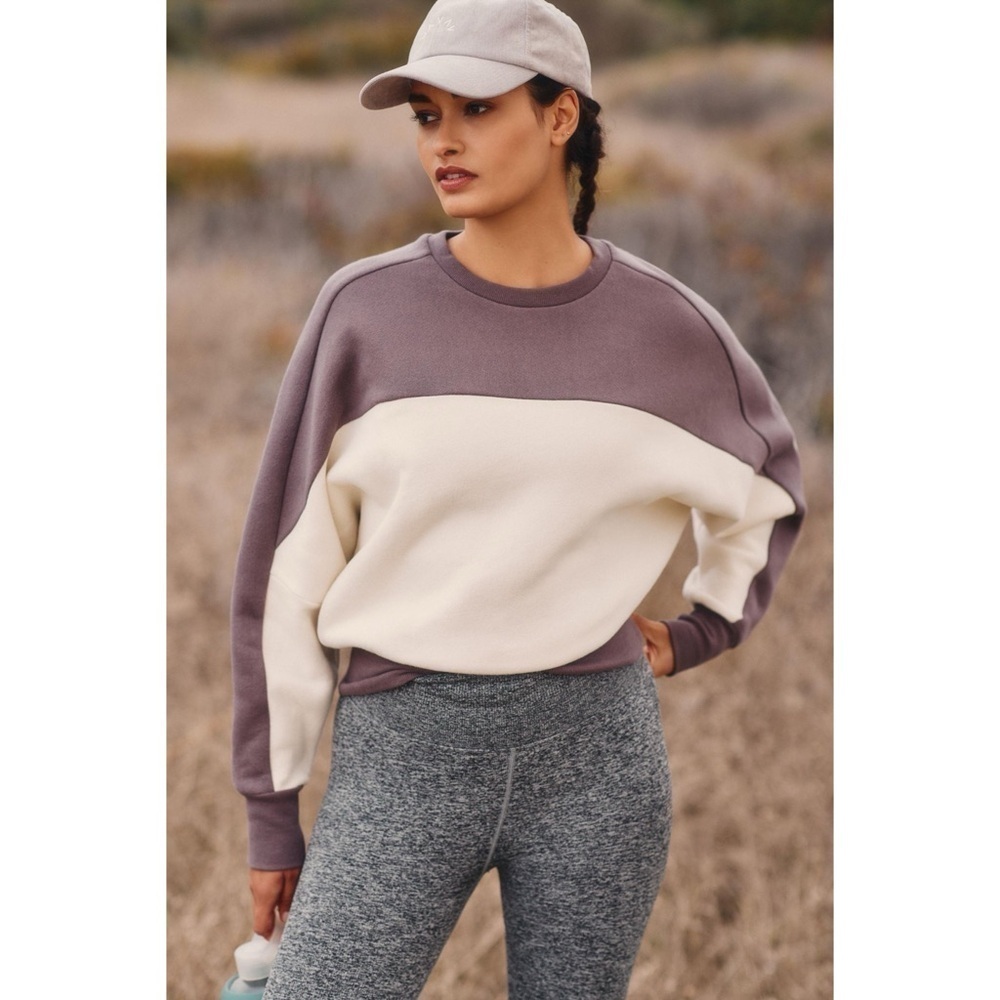 Beyond Yoga Woodland Colorblock Line It Up Sweatshirt Size XL